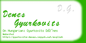 denes gyurkovits business card